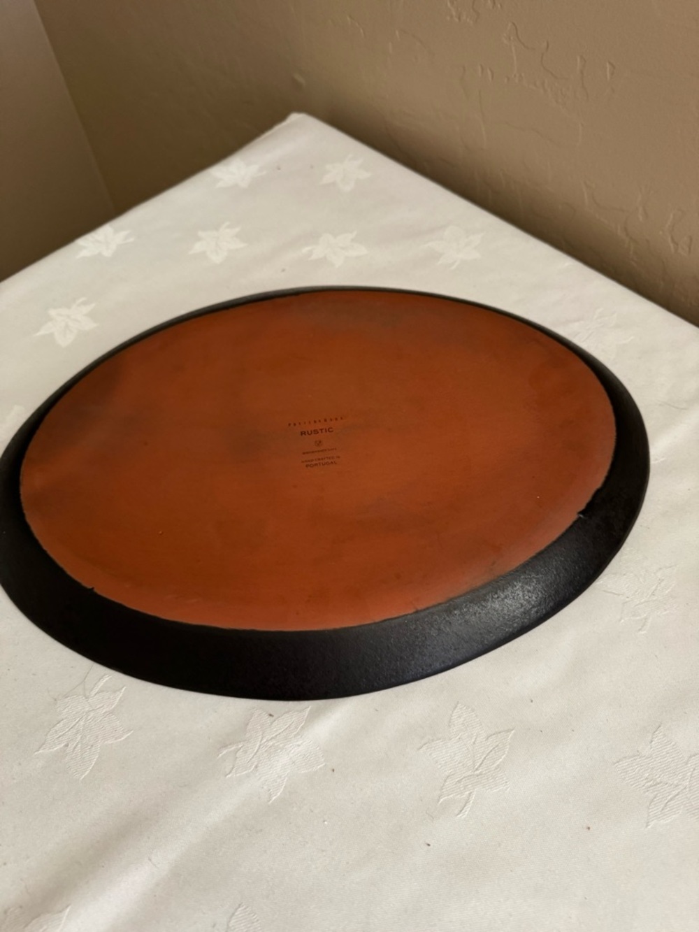 Pottery Barn Rustic Speckled Handcrafted Terracotta 19" Oval Platter - Picture 3 of 3